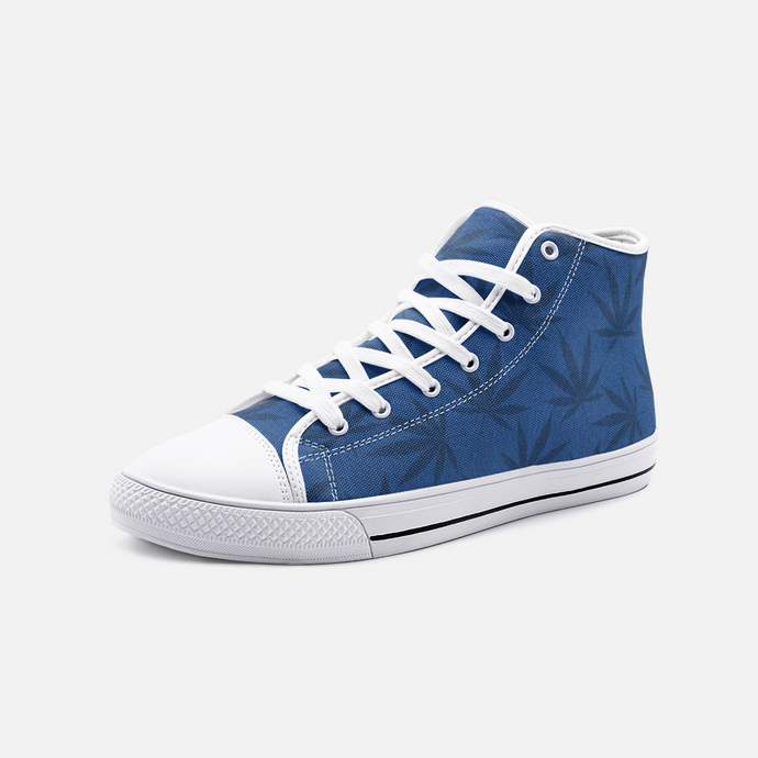 Righteous Bud's Unisex Blue Cannabis High Top Shoes