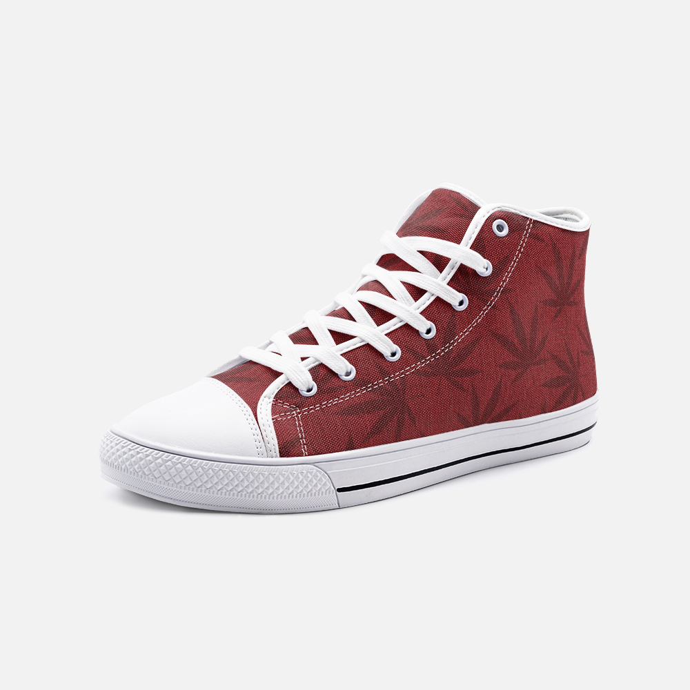 Righteous Bud's Unisex Red Cannabis High Top Shoes
