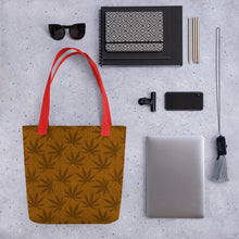 Load image into Gallery viewer, Righteous Bud&#39;s Brown Cannabis Leaf Tote Bag
