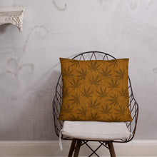Load image into Gallery viewer, Righteous Bud&#39;s Brown Cannabis Leaf Accent Pillow