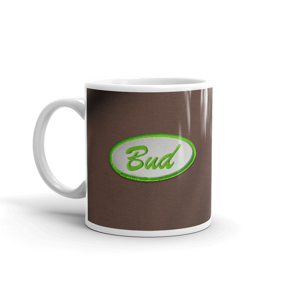Green and Brown Shop Shirt Bud Mug