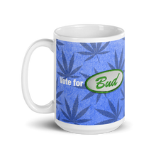 Load image into Gallery viewer, Vote for Bud Blue Denim Green Patch Mug
