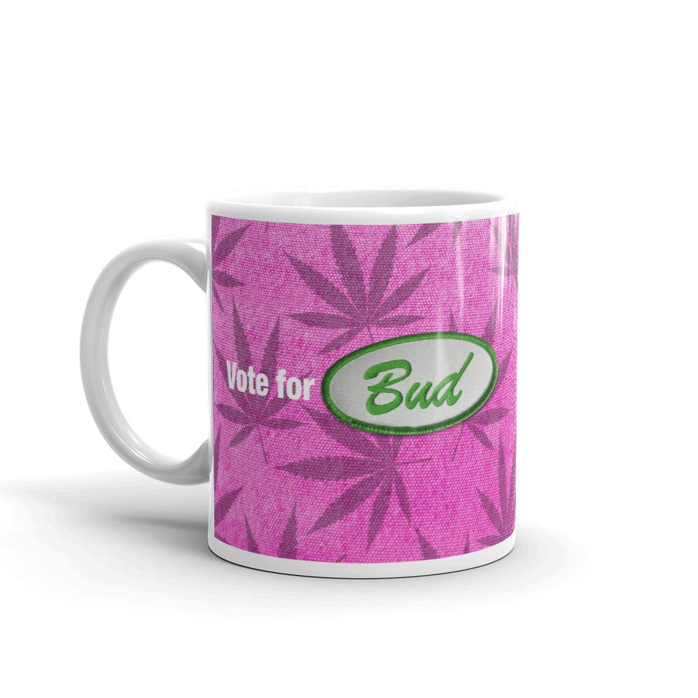 Vote for Bud Mug Pink Leaf / Pink Hemp