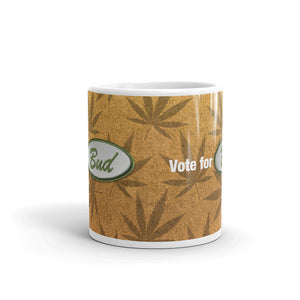 Vote for Bud Mug Brown Leaf / Gold Hemp