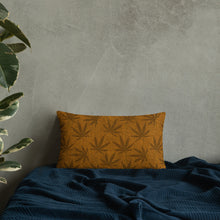 Load image into Gallery viewer, Righteous Bud&#39;s Brown Cannabis Leaf Accent Pillow