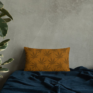 Righteous Bud's Brown Cannabis Leaf Accent Pillow