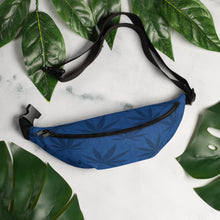 Load image into Gallery viewer, Righteous Bud&#39;s Blue Cannabis Leaf Fanny Pack