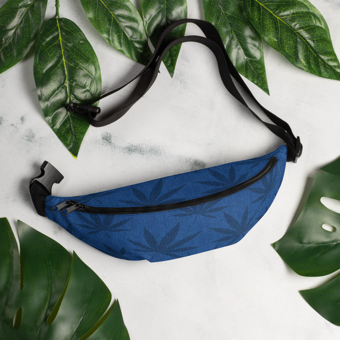 Righteous Bud's Blue Cannabis Leaf Fanny Pack