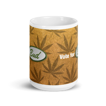 Load image into Gallery viewer, Vote for Bud Mug Brown Leaf / Gold Hemp