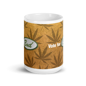 Vote for Bud Mug Brown Leaf / Gold Hemp