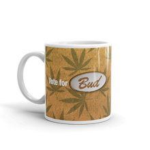 Load image into Gallery viewer, Vote for Bud Mug Green Leaf / Gold Hemp