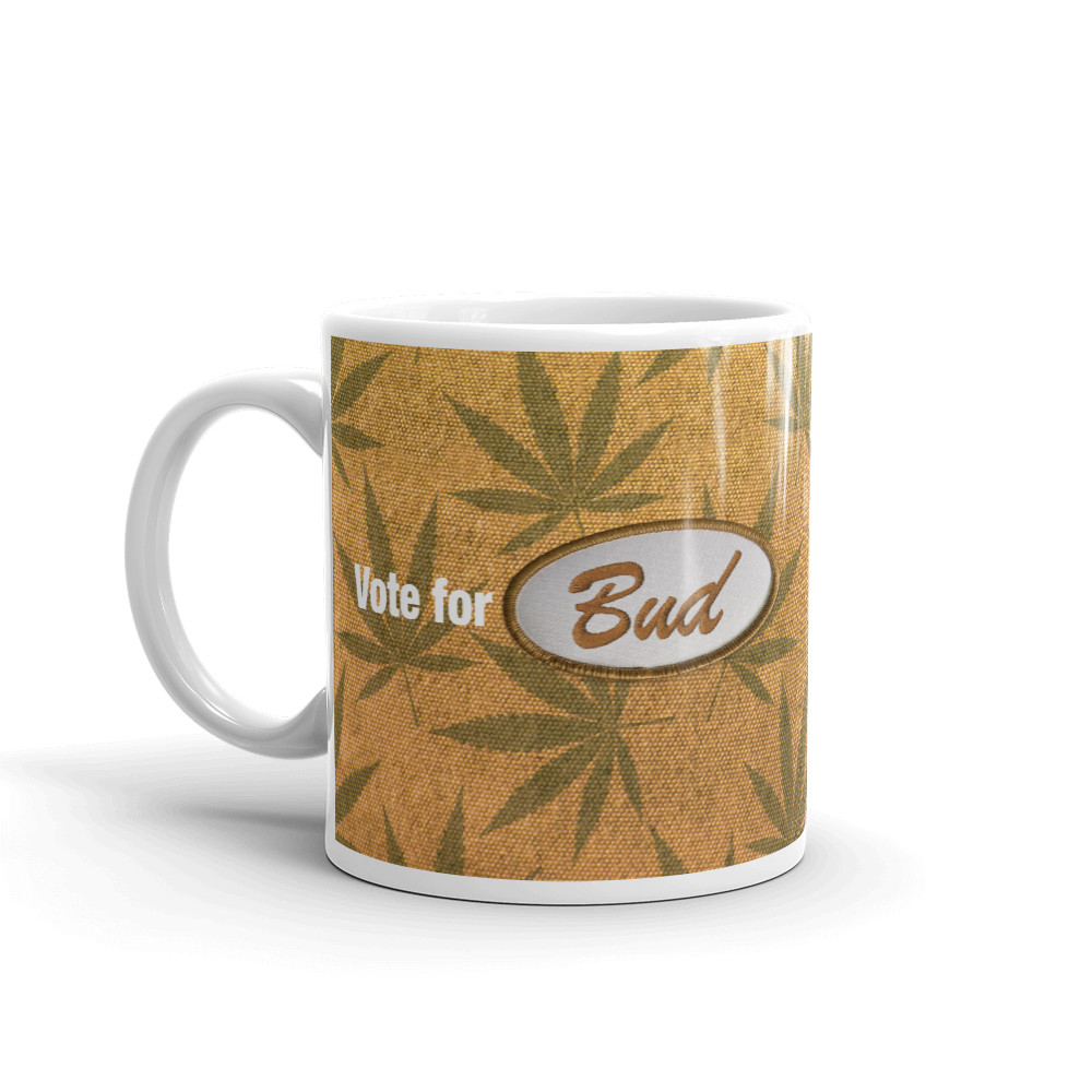 Vote for Bud Mug Green Leaf / Gold Hemp