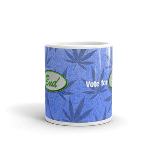 Vote for Bud Blue Denim Green Patch Mug