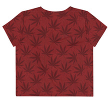 Load image into Gallery viewer, Righteous Bud&#39;s Red Cannabis All-Over Print Crop T-Shirt