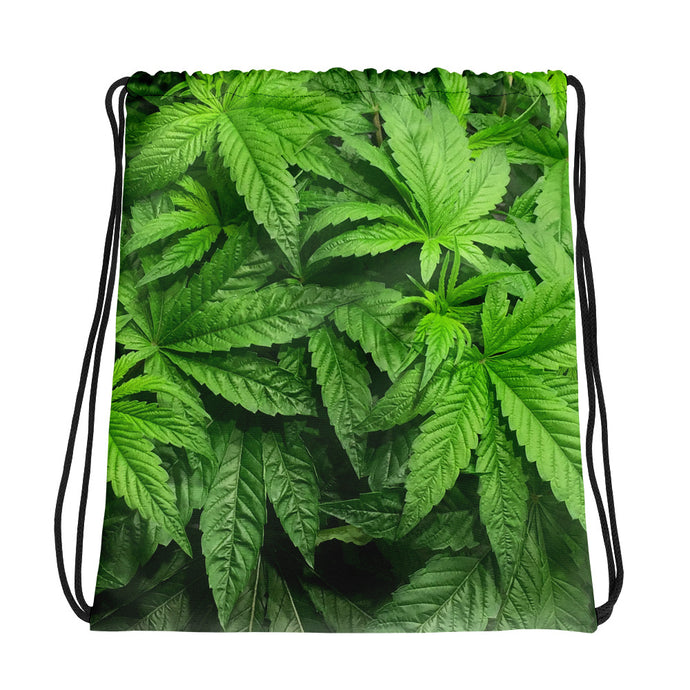 Righteous Bud's Leafy Green Drawstring Bag