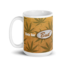 Load image into Gallery viewer, Vote for Bud Mug Green Leaf / Gold Hemp
