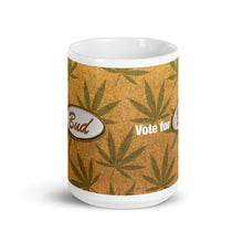 Load image into Gallery viewer, Vote for Bud Mug Green Leaf / Gold Hemp