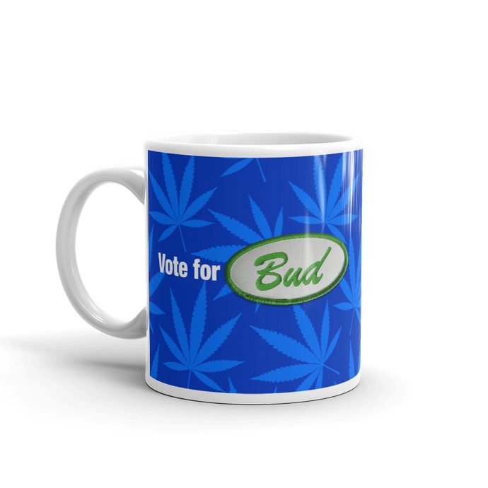 Righteous Bud's Vote for Bud Mug – Blue and Green