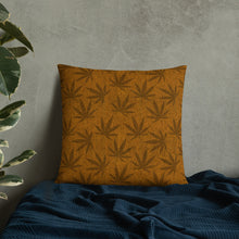 Load image into Gallery viewer, Righteous Bud&#39;s Brown Cannabis Leaf Accent Pillow
